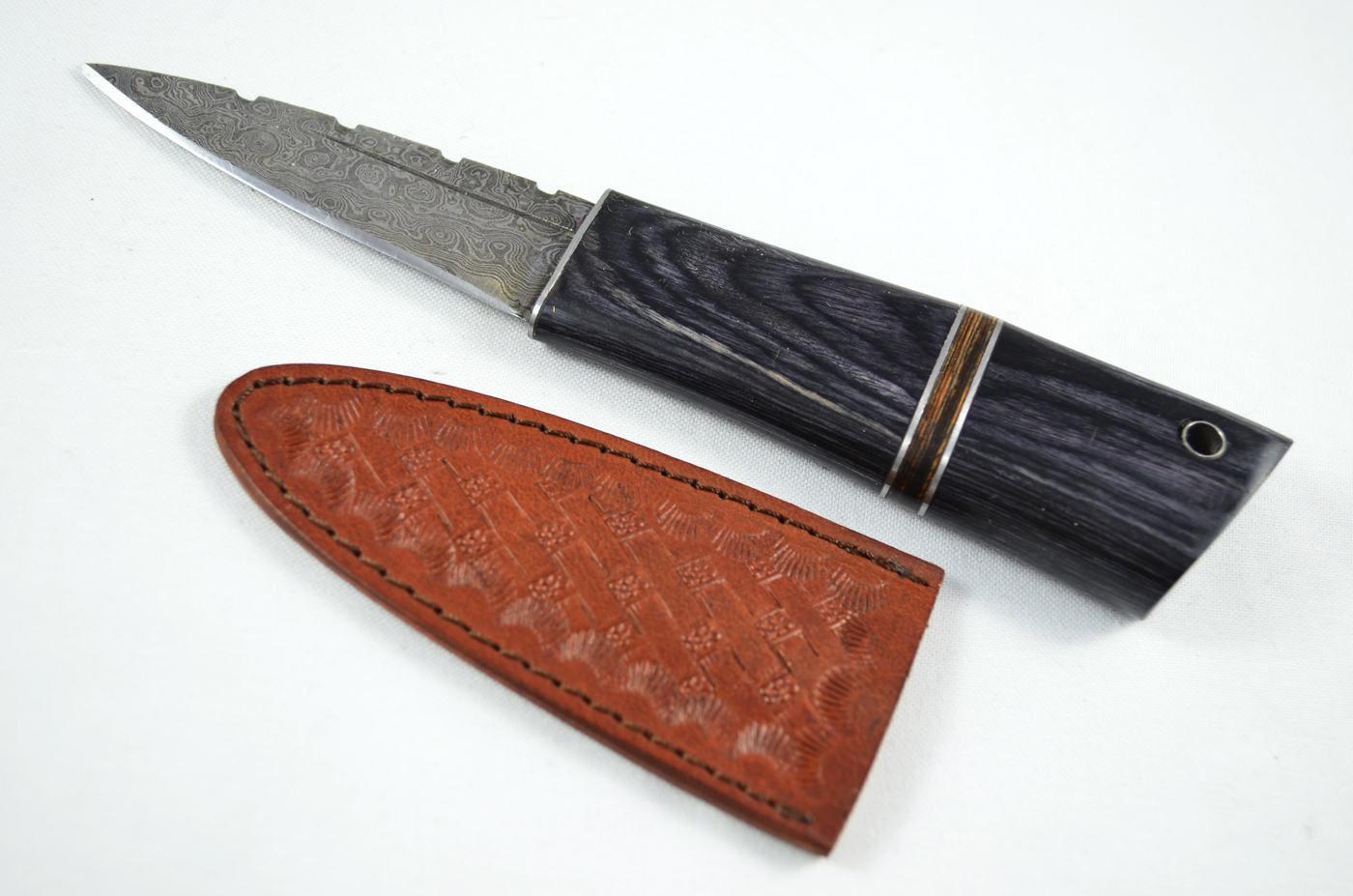 A Genuine Laminate Handled Damascus Steel Dirk Made In Sheffield England