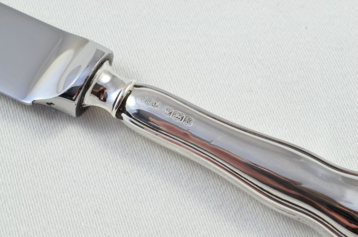 Antique Sheffield Sterling Silver Handled Cheese Knife Chippendale Pattern 1924 - Image 4