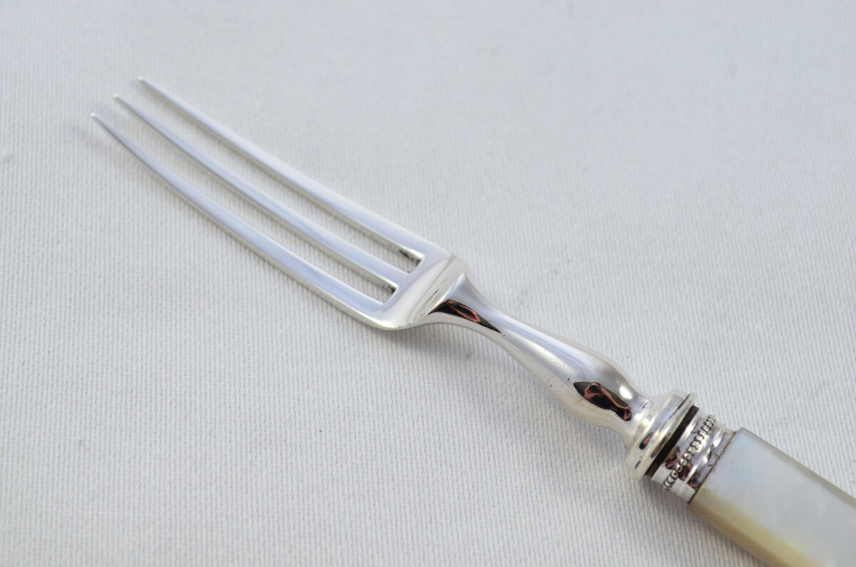 Elkington & Co Birmingham Set Of 6 & 6 Mother Of Pearl Handled Sterling Silver Knives and Forks 1912 - Image 13