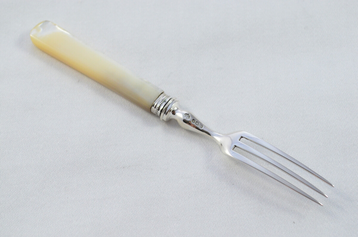 Elkington & Co Birmingham Set Of 6 & 6 Mother Of Pearl Handled Sterling Silver Knives and Forks 1912 - Image 12