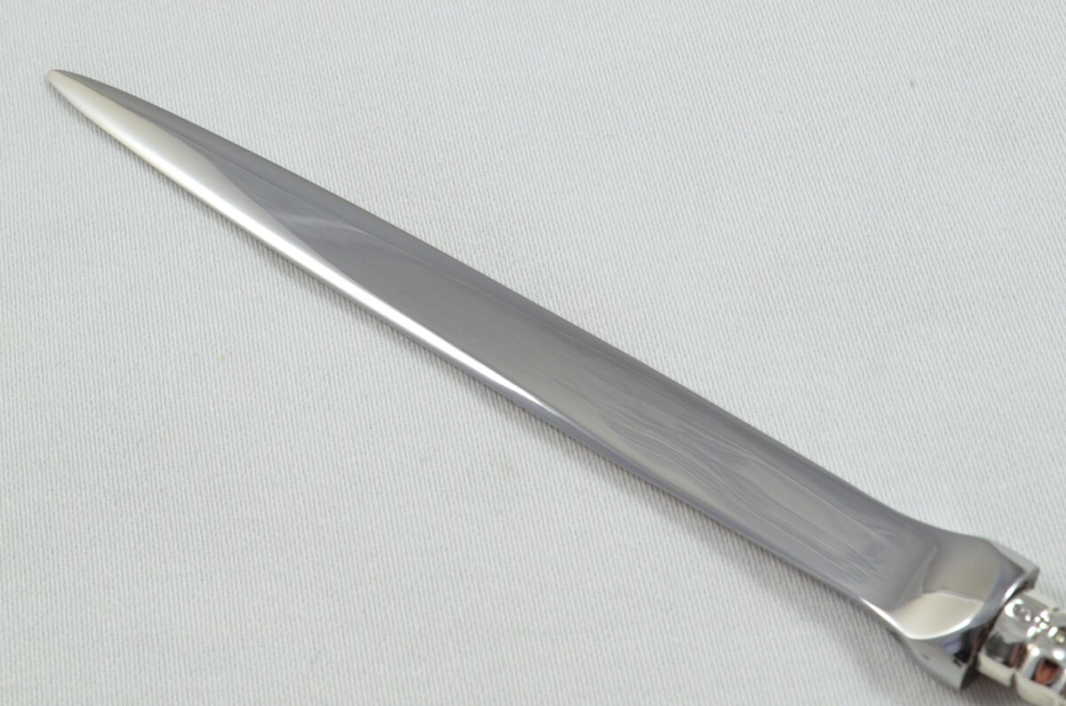 Francis Higgins Sterling Silver Handled Letter Opener Queens Pattern London 1859 Cased - Image 4