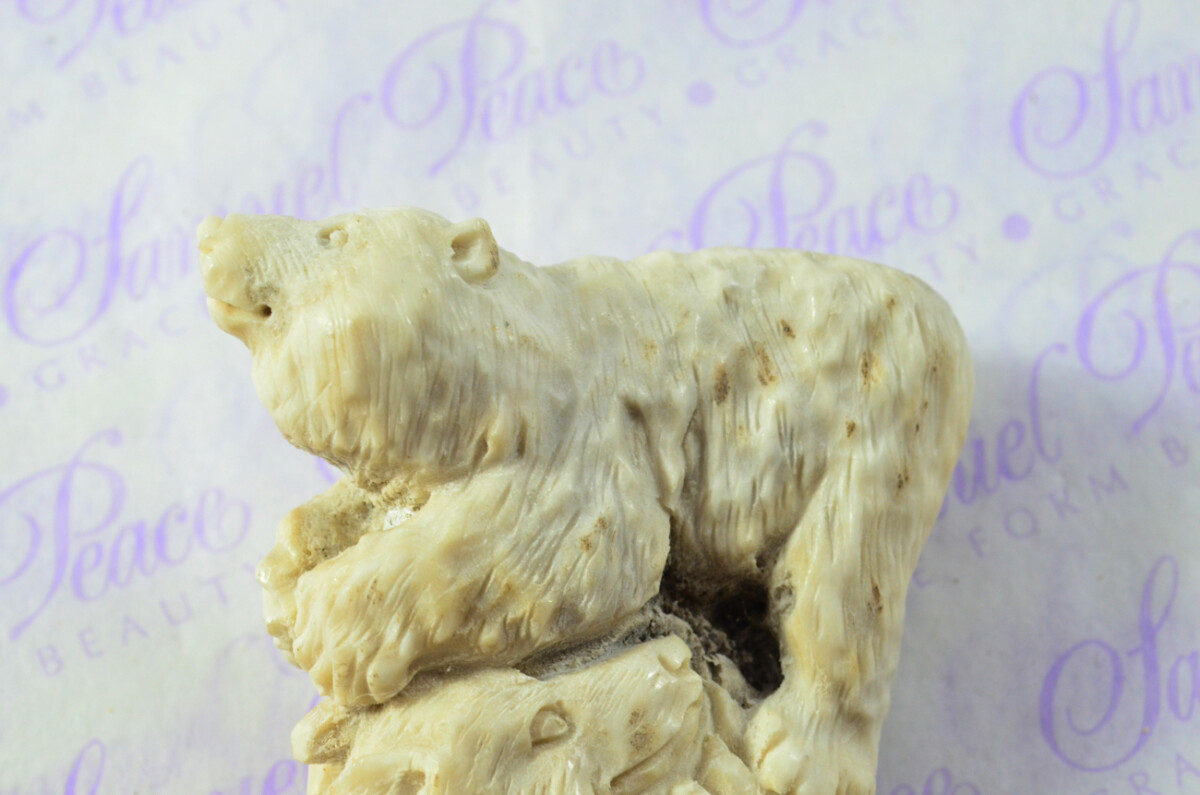 Unique Hand Carved Brown Bear Walking Stick Cane Top Handle Stag Antler Horn Made Sheffield England - Image 6