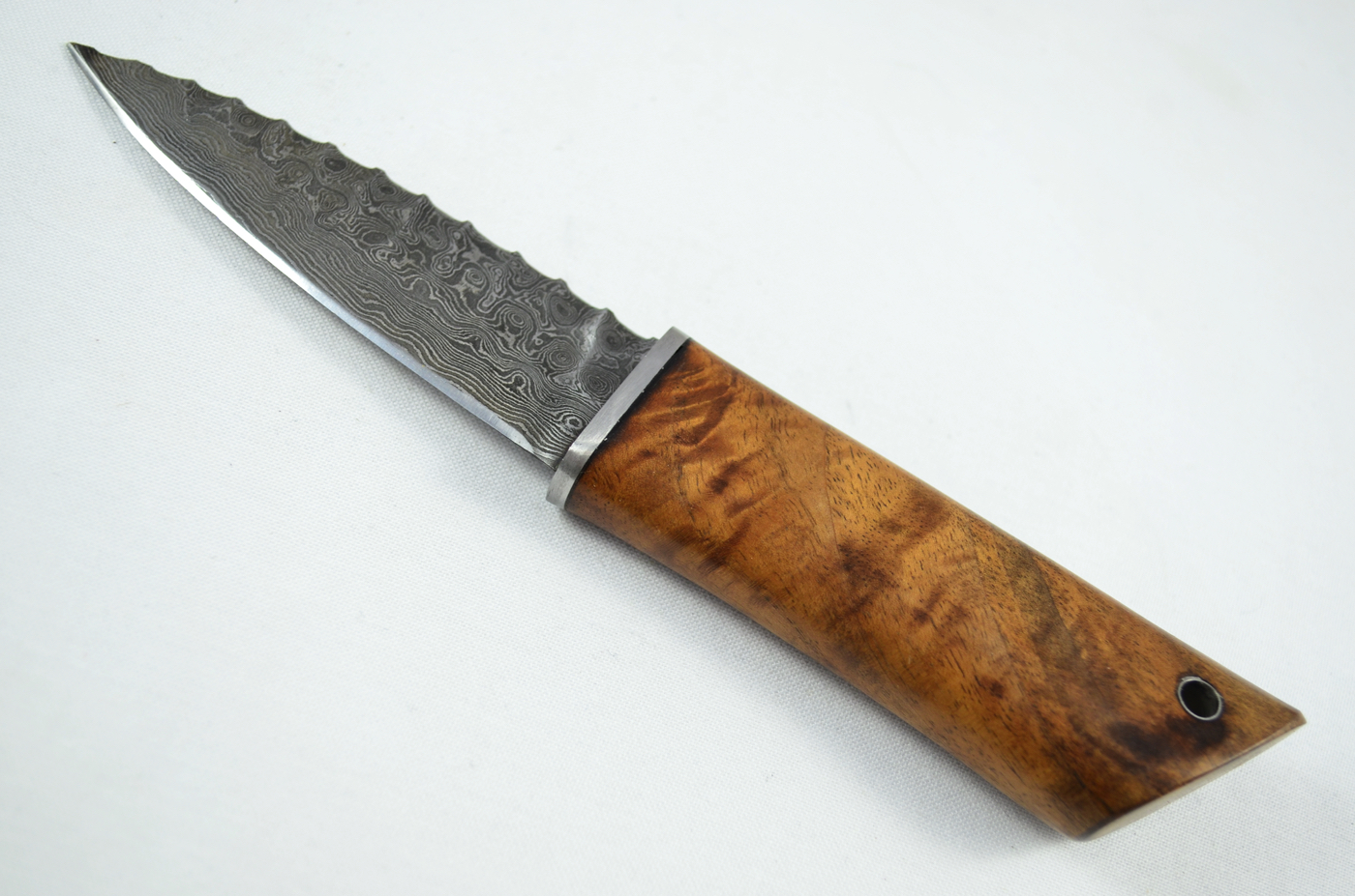 A Genuine Cherry Wood Handled Damascus Steel Dirk Made In Sheffield England - Image 2
