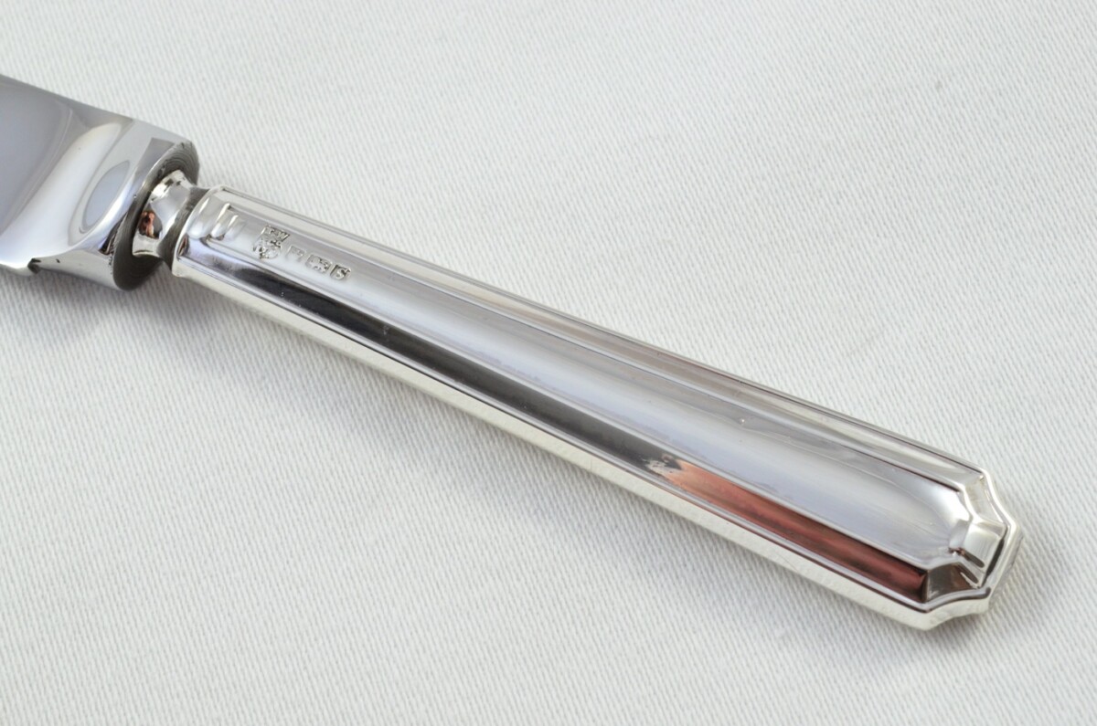 Antique Sheffield Sterling Silver Handled Cheese Knife Howard Pattern 1960 - Image 3
