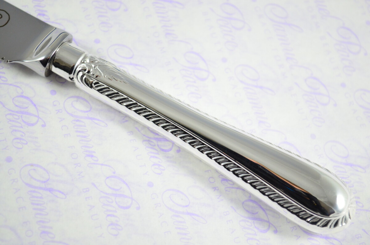 Feather Edge Pattern Sheffield Silver Plated Challah Bread & Cake Knife Shabbat Judaica - Image 4