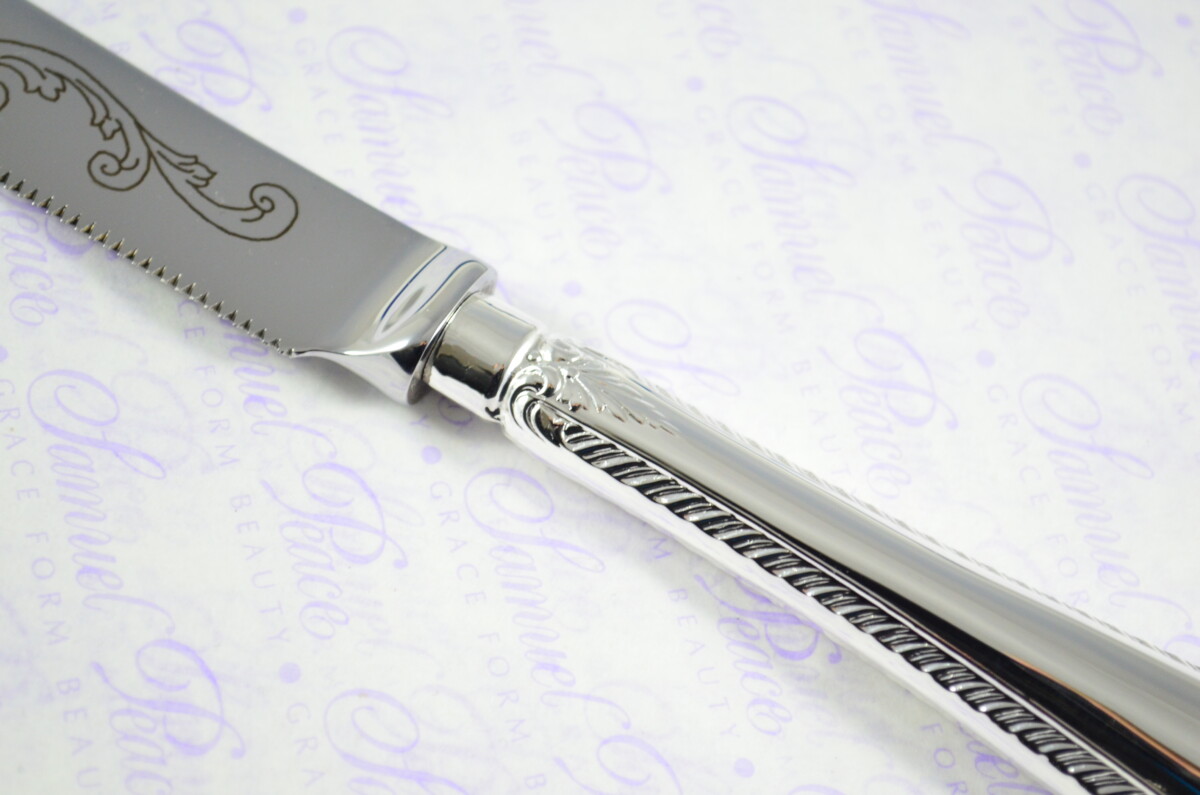 Feather Edge Pattern Sheffield Silver Plated Challah Bread & Cake Knife Shabbat Judaica - Image 5