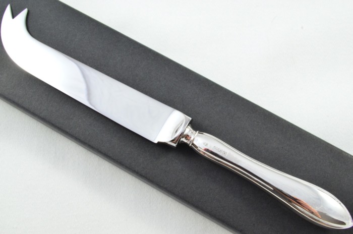 Antique Sheffield Sterling Silver Handled Cheese Knife Pointed Thread Pattern 1917