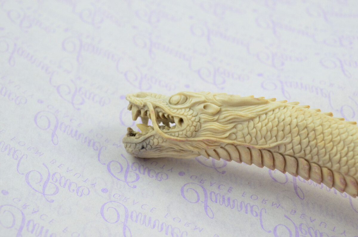 Astonishing Bespoke Hand Carved Chinese Dragon Stag Horn Antler Handle Sgian Dubh Hand Engraved Blade Sheffield England - Image 3