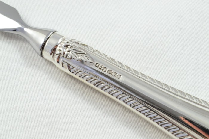 James Dixons & Sons Sterling Silver Handled Letter Opener Feather Edge Pattern Sheffield 1983 Cased - Image 4