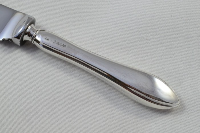 Antique Sheffield Sterling Silver Handled Cheese Knife Pointed Thread Pattern 1917 - Image 3