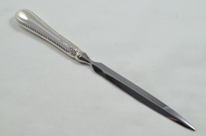 James Dixons & Sons Sterling Silver Handled Letter Opener Feather Edge Pattern Sheffield 1983 Cased - Image 6