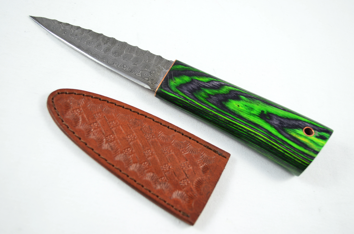 A Genuine Laminate Handled Damascus Steel Dirk Made In Sheffield England