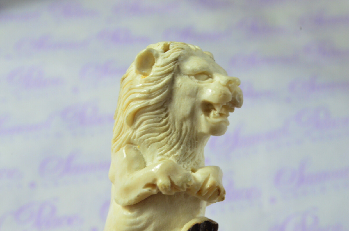 Lion Hand Carved Stag Antler Horn Knife Handle Hobbyist Make Your Own Knife! Made in Sheffield England - Image 2