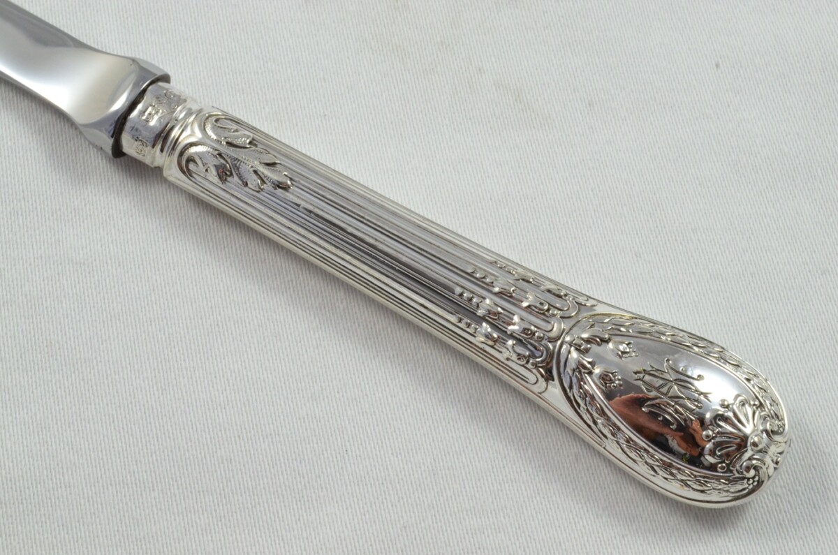 Henry Howson Sterling Silver Handled Letter Opener Hepplewhite Pattern Sheffield C.1870 cased - Image 3
