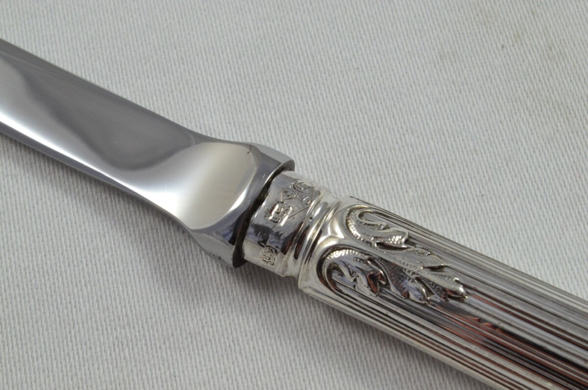 Henry Howson Sterling Silver Handled Letter Opener Hepplewhite Pattern Sheffield C.1870 cased - Image 4