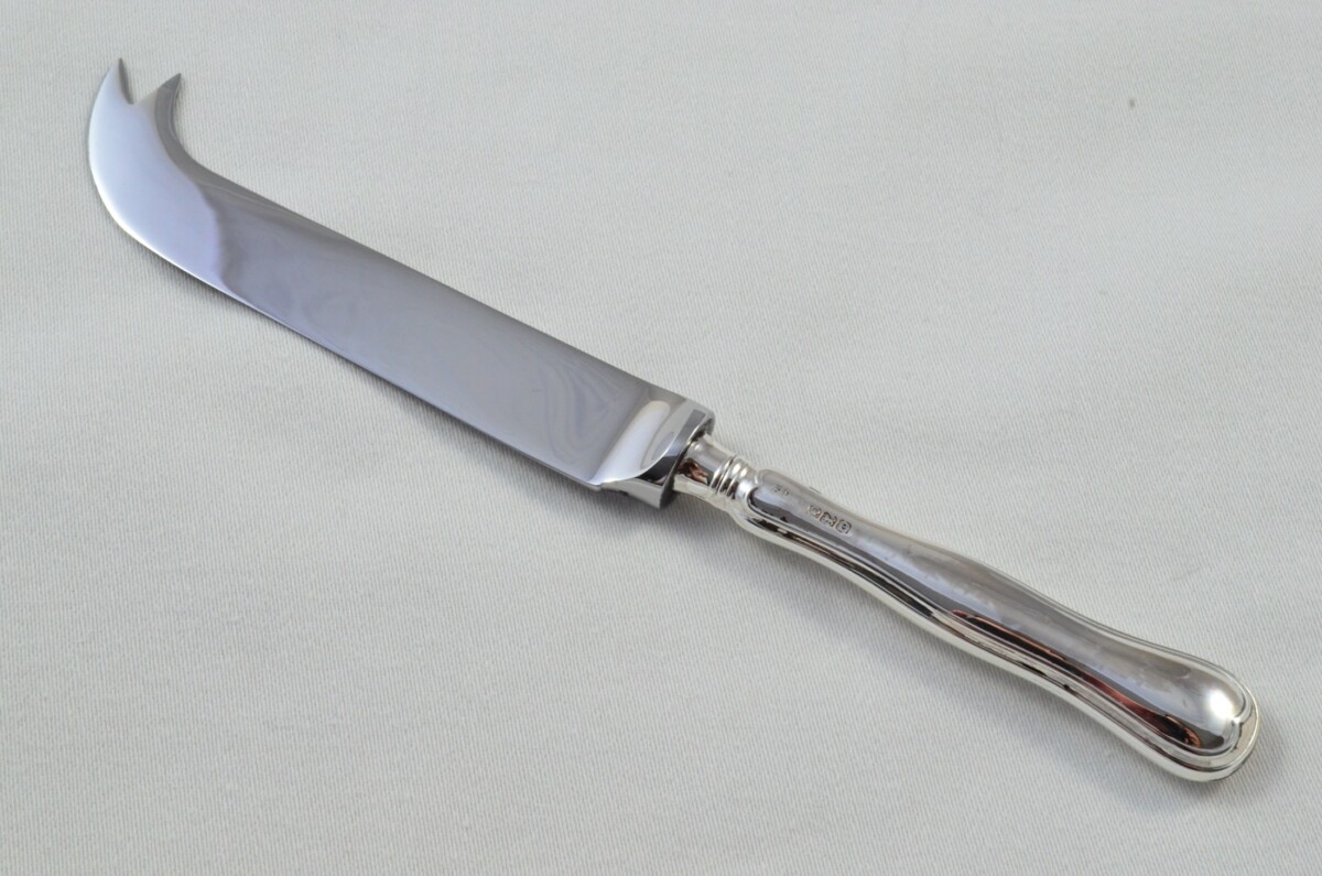 Antique Sheffield Sterling Silver Handled Cheese Knife French Fiddle Pattern 1922 - Image 2