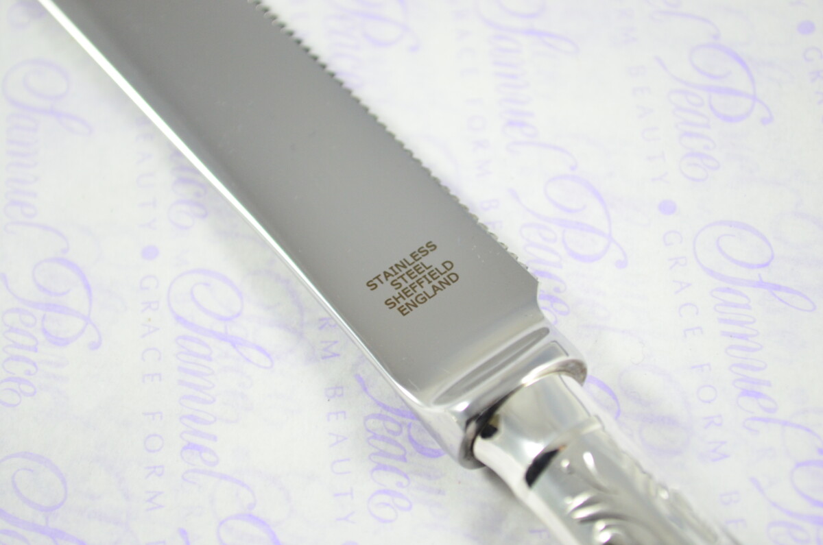 Gadroon Pattern Sheffield Silver Plated Challah Bread & Cake Knife Shabbat Judaica - Image 6