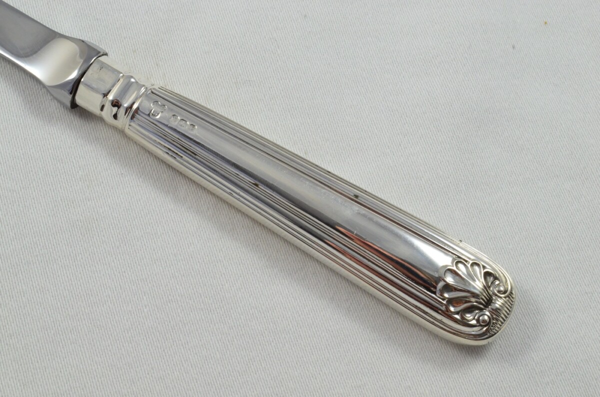 E.P & Co Sterling Silver Handled Letter Opener Thread & Shell Pattern Sheffield 1977 Cased - Image 3