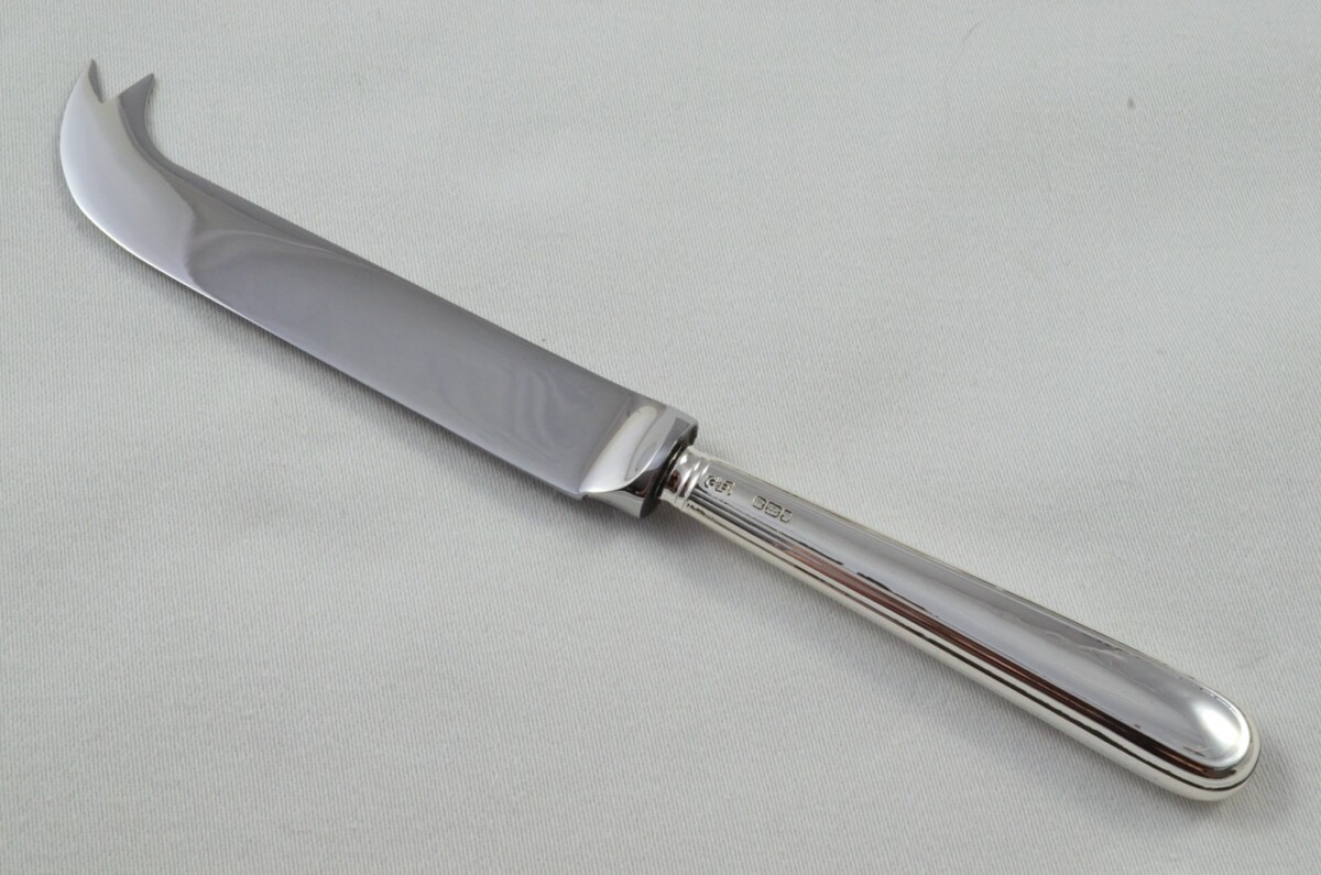 Antique Sheffield Sterling Silver Handled Cheese Knife Old English Thread Pattern 1903 - Image 2