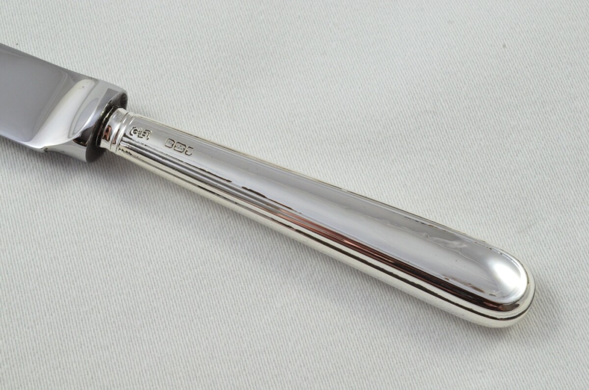 Antique Sheffield Sterling Silver Handled Cheese Knife Old English Thread Pattern 1903 - Image 3