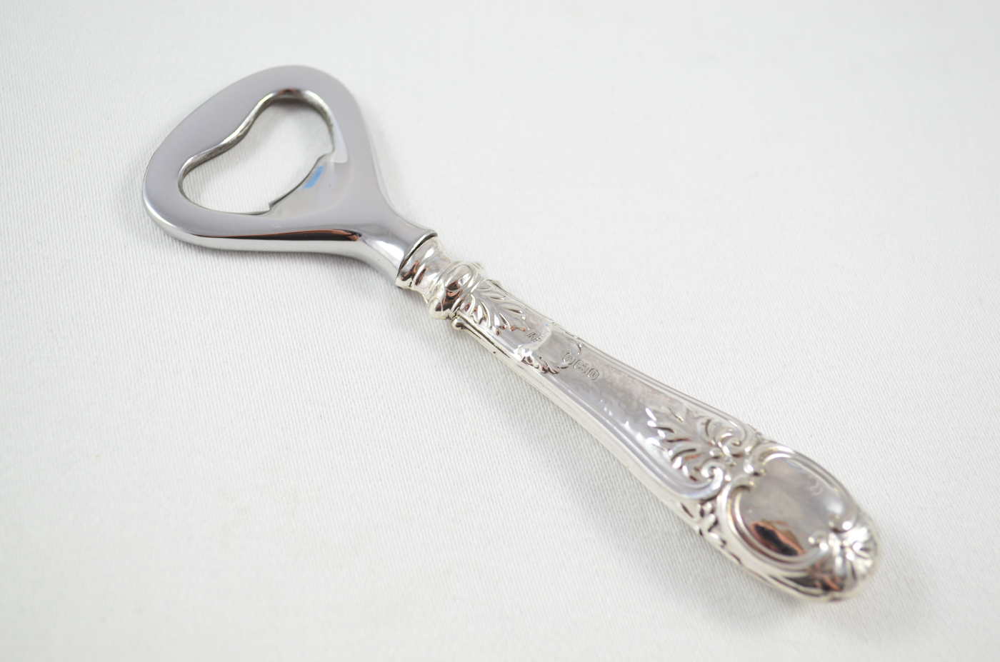 Boxed Robert Feed Mosley Ornate Pattern Sterling Silver Bottle Opener Sheffield 1906 - Image 2