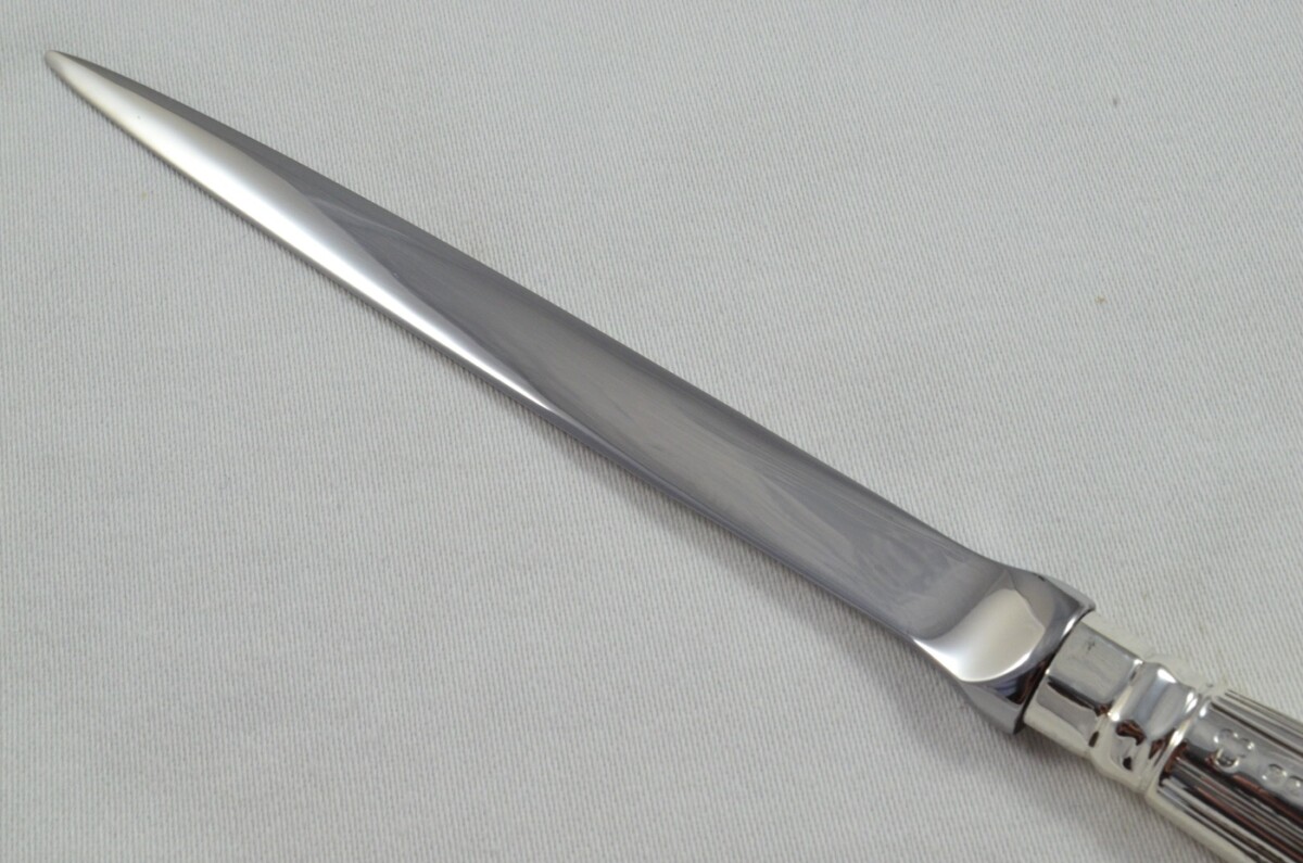 E.P & Co Sterling Silver Handled Letter Opener Thread & Shell Pattern Sheffield 1977 Cased - Image 5