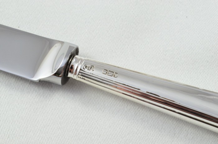 Antique Sheffield Sterling Silver Handled Cheese Knife Old English Thread Pattern 1903 - Image 4