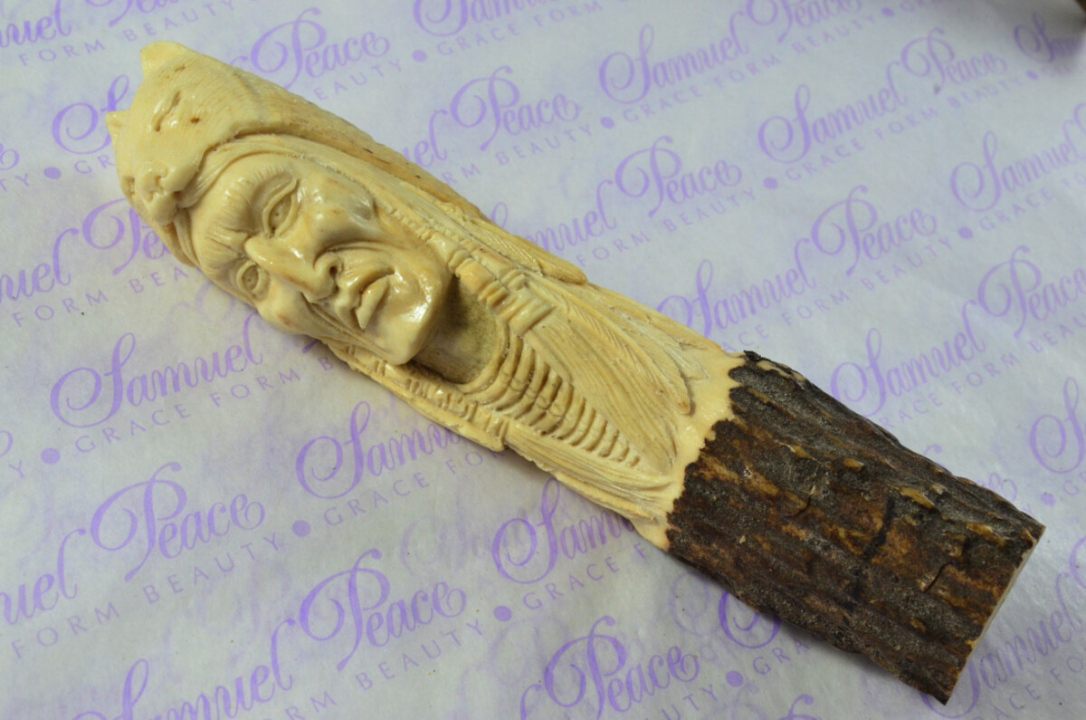American Indian Hand Carved Stag Antler Horn Knife Handle Hobbyist Make Your Own Knife! Made in Sheffield England - Image 6