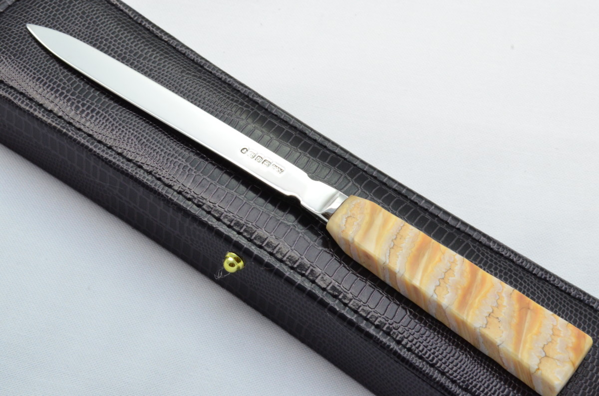RARE Cased Sheffield Mammoth Tooth Handled Letter Opener 1827