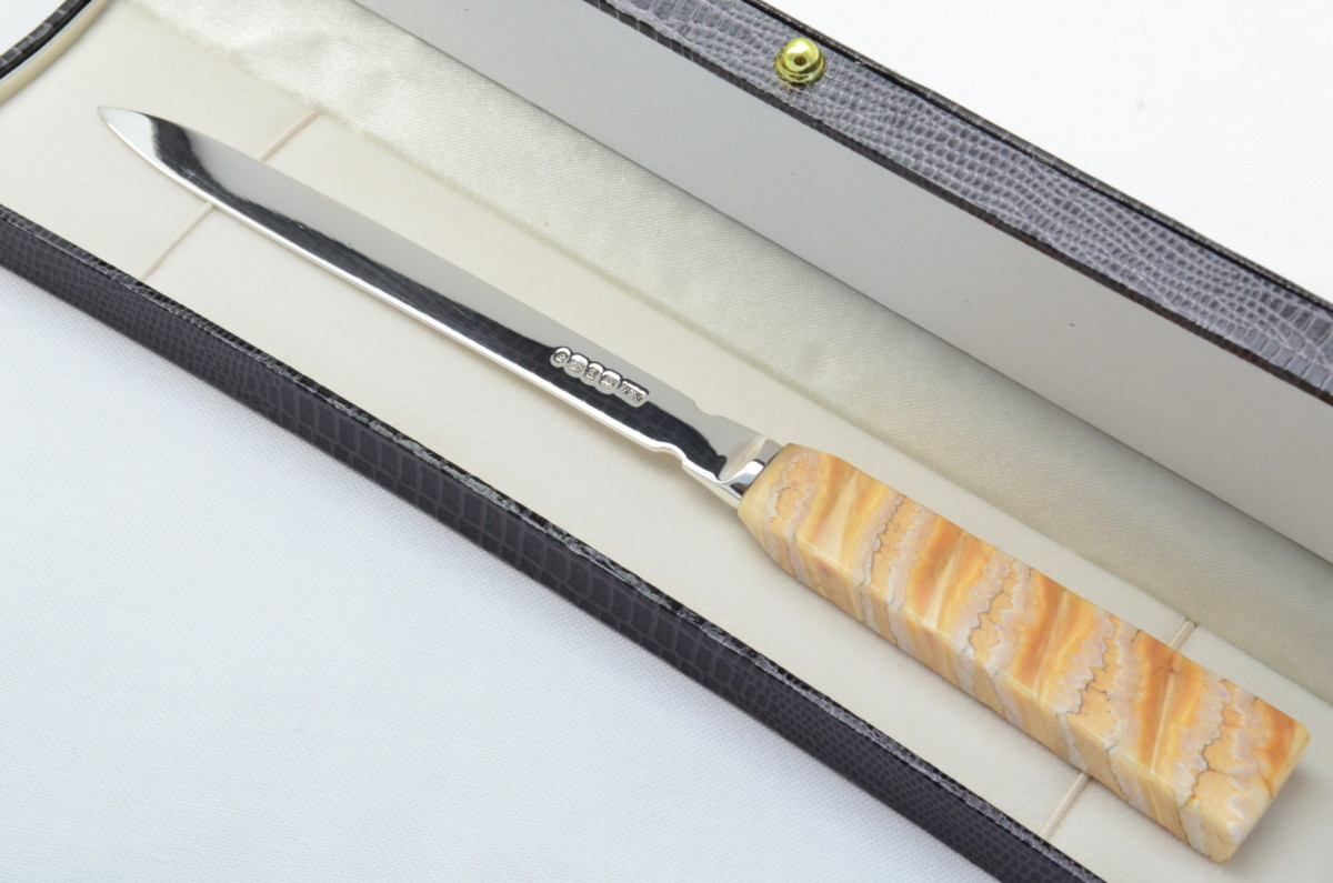 RARE Cased Sheffield Mammoth Tooth Handled Letter Opener 1827 - Image 2