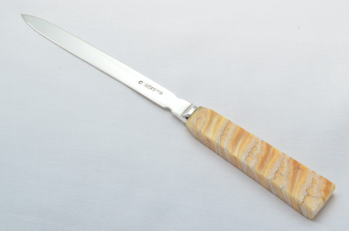 RARE Cased Sheffield Mammoth Tooth Handled Letter Opener 1827 - Image 3