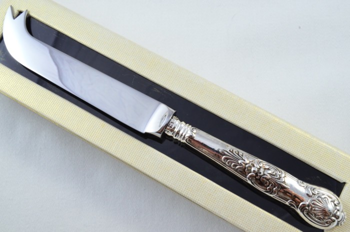 Antique Sheffield Sterling Silver Handled Cheese Knife Queens Pattern 1878