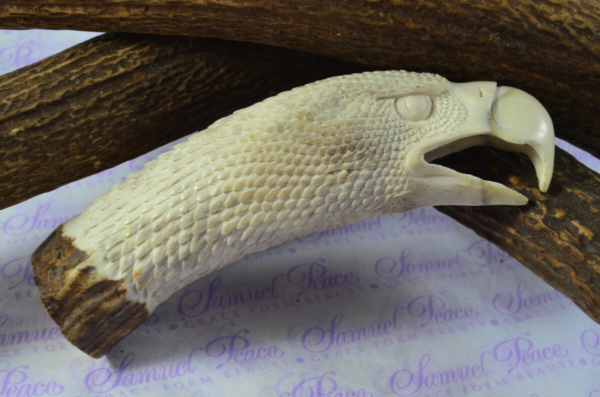 American Eagle Hand Carved Stag Antler Horn Knife Handle Hobbyist Make Your Own Knife! Made in Sheffield England - Image 3