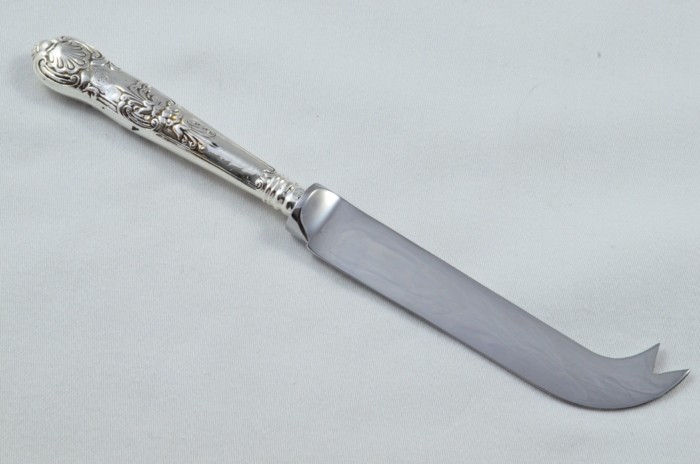 Antique Sheffield Sterling Silver Handled Cheese Knife Queens Pattern 1878 - Image 6