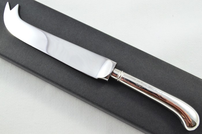 Antique Sheffield Sterling Silver Handled Cheese Knife Plain Pistol Pattern 1919