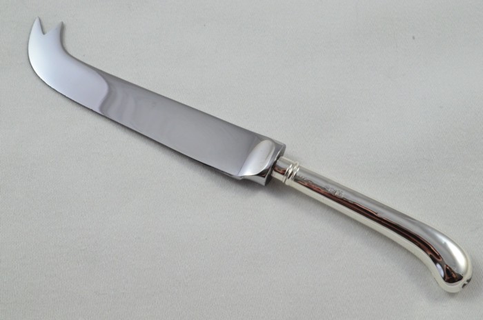 Antique Sheffield Sterling Silver Handled Cheese Knife Plain Pistol Pattern 1919 - Image 2
