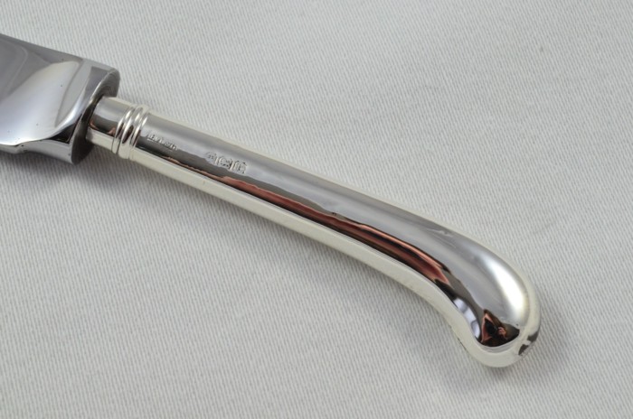 Antique Sheffield Sterling Silver Handled Cheese Knife Plain Pistol Pattern 1919 - Image 3