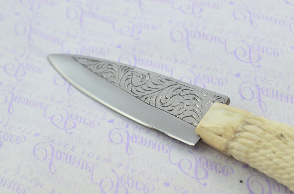 Astonishing Bespoke Hand Carved American Eagle Stag Horn Antler Handle Sgian Dubh Hand Engraved Blade Sheffield England - Image 5