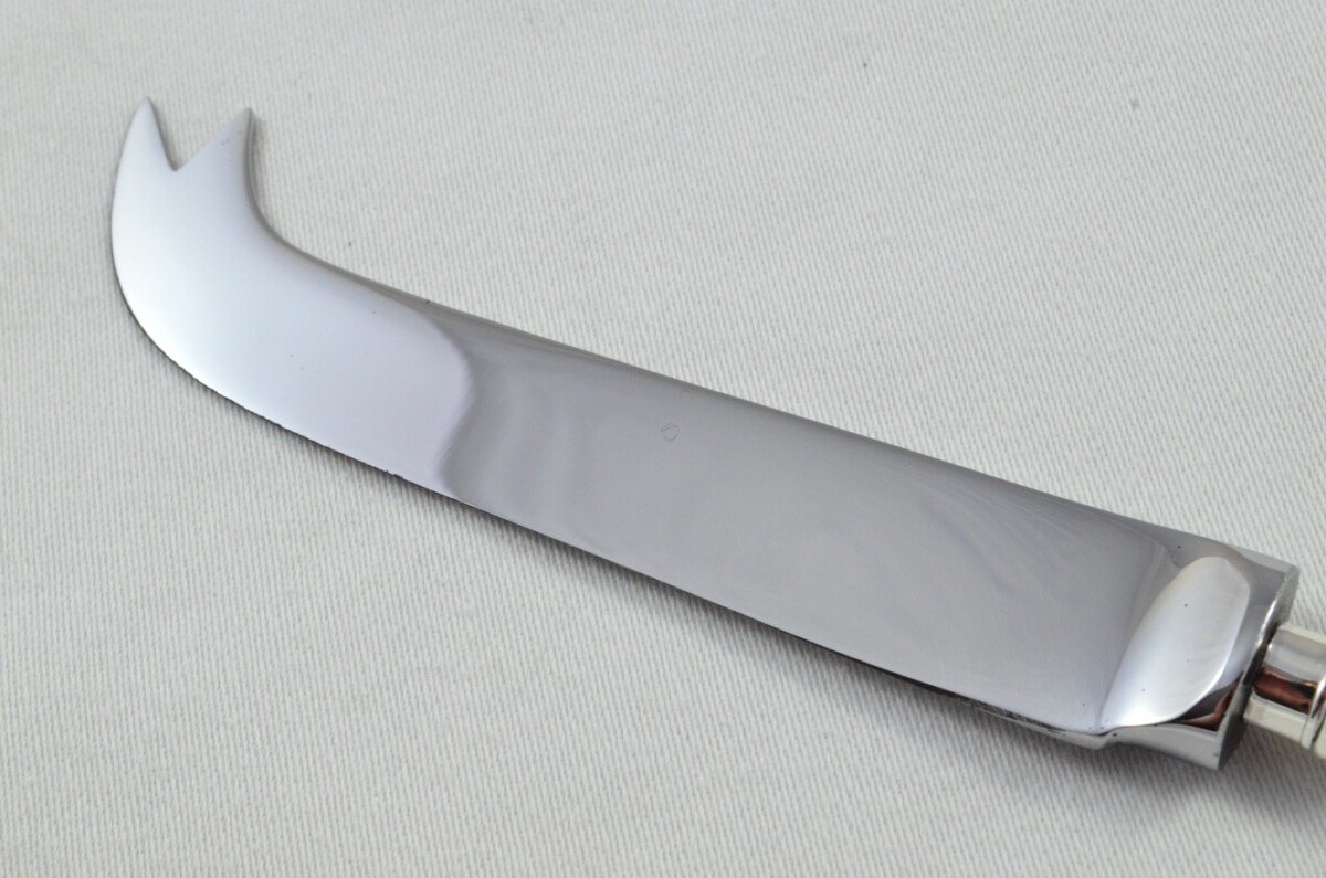 Antique Sheffield Sterling Silver Handled Cheese Knife Plain Pistol Pattern 1919 - Image 5