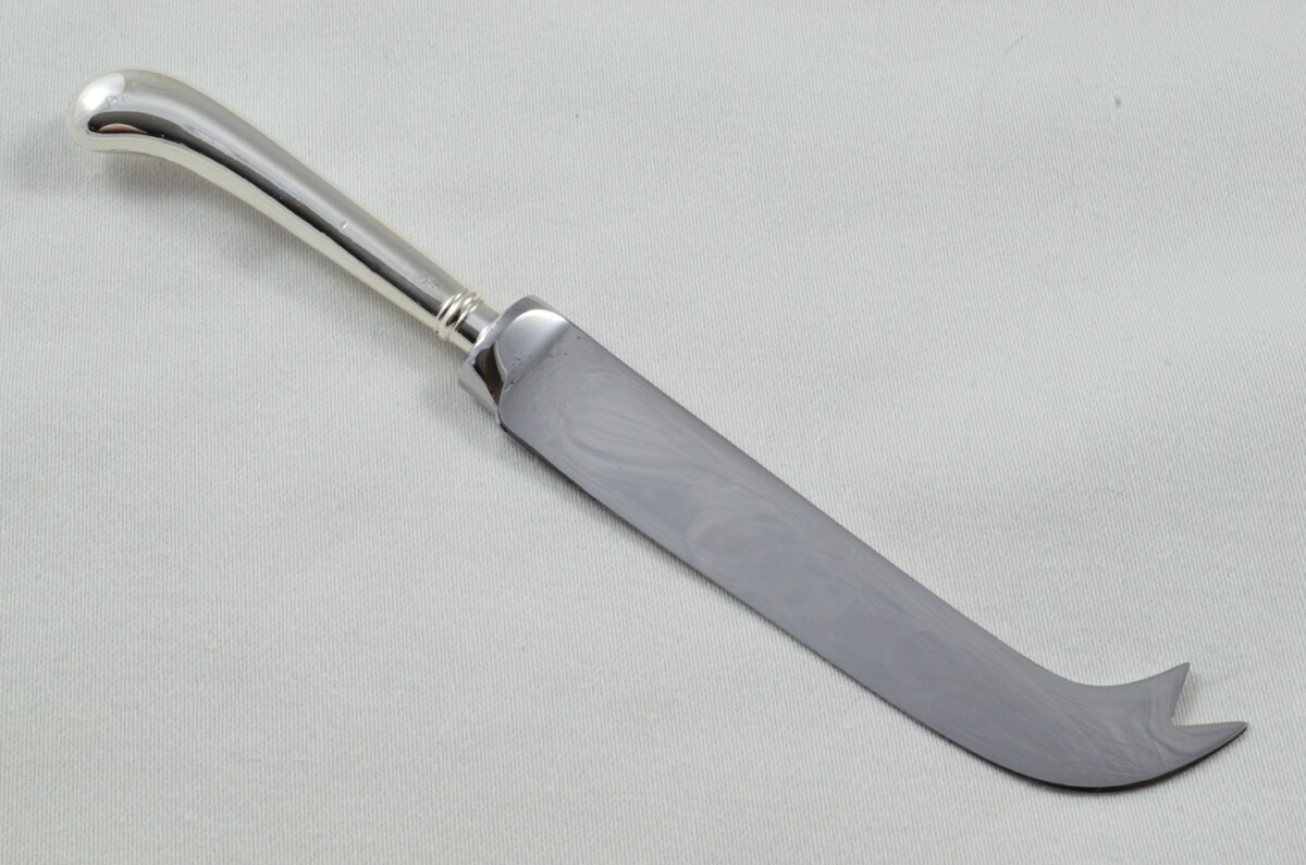 Antique Sheffield Sterling Silver Handled Cheese Knife Plain Pistol Pattern 1919 - Image 6
