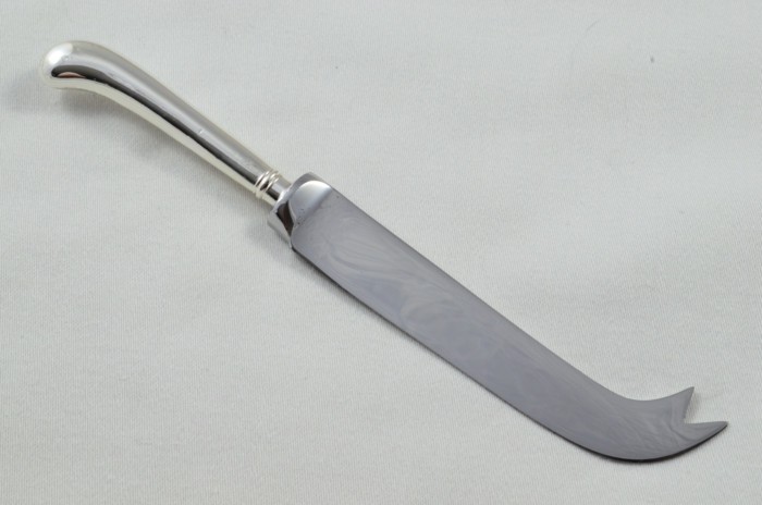 Antique Sheffield Sterling Silver Handled Cheese Knife Plain Pistol Pattern 1919 - Image 6