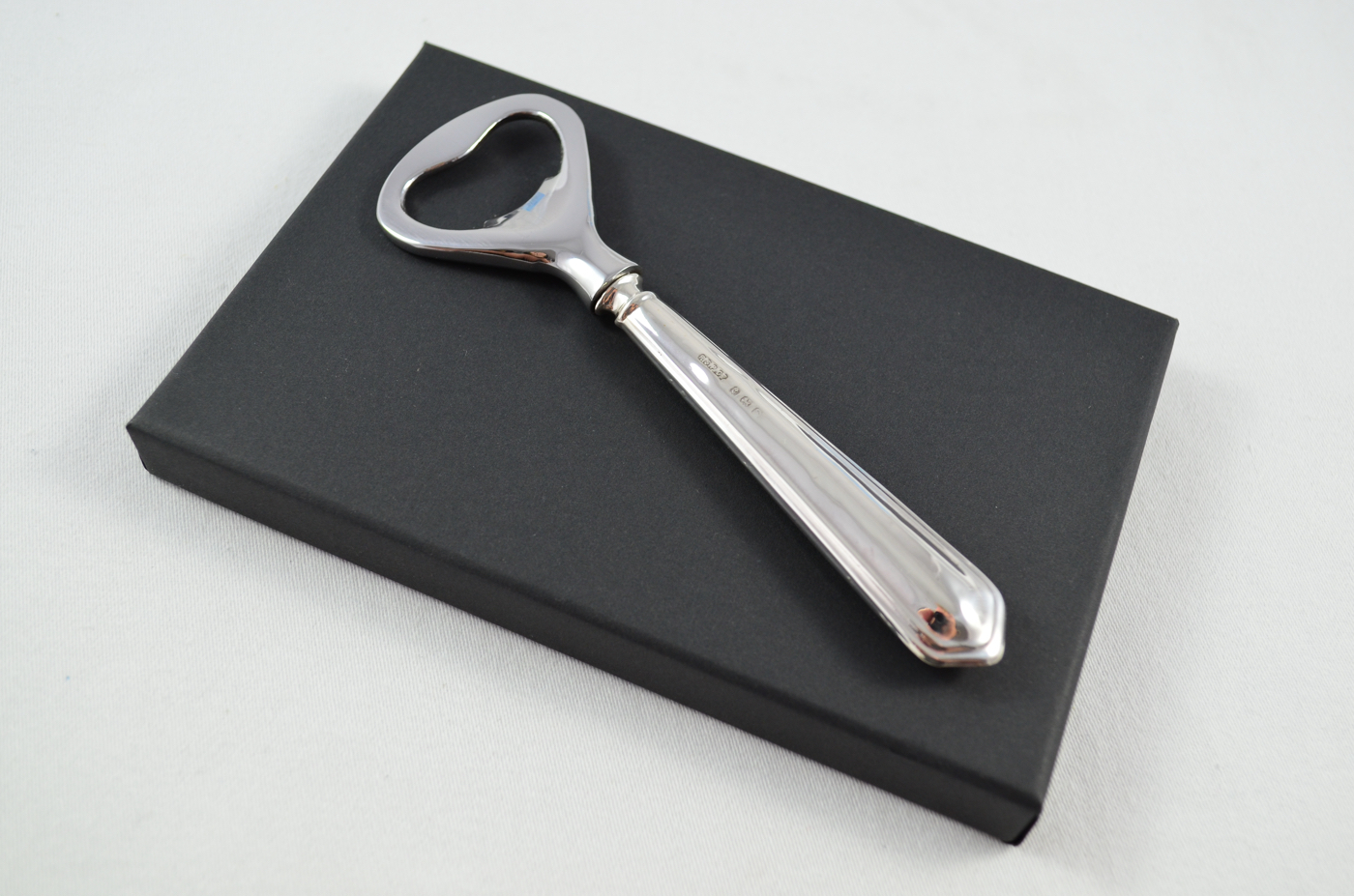 Boxed Pointed Thread Pattern Sterling Silver Bottle Opener Birmingham 1917