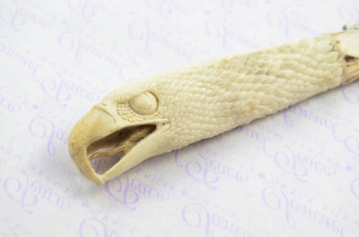 Astonishing Bespoke Hand Carved American Eagle Stag Horn Antler Handle Sgian Dubh Hand Engraved Blade Sheffield England - Image 4