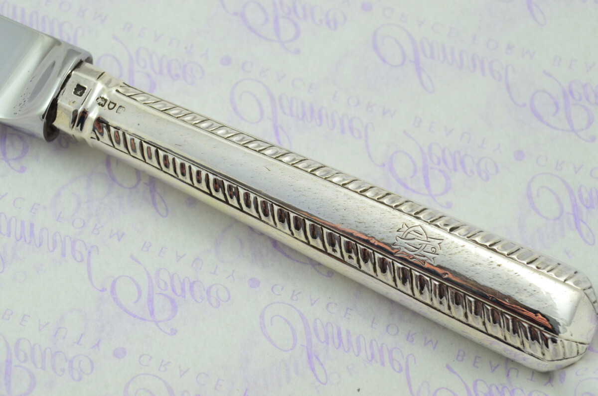 Rhapsody Pattern Sterling Silver Handled Wedding Cake Knife Gift Boxed 1901 - Image 3