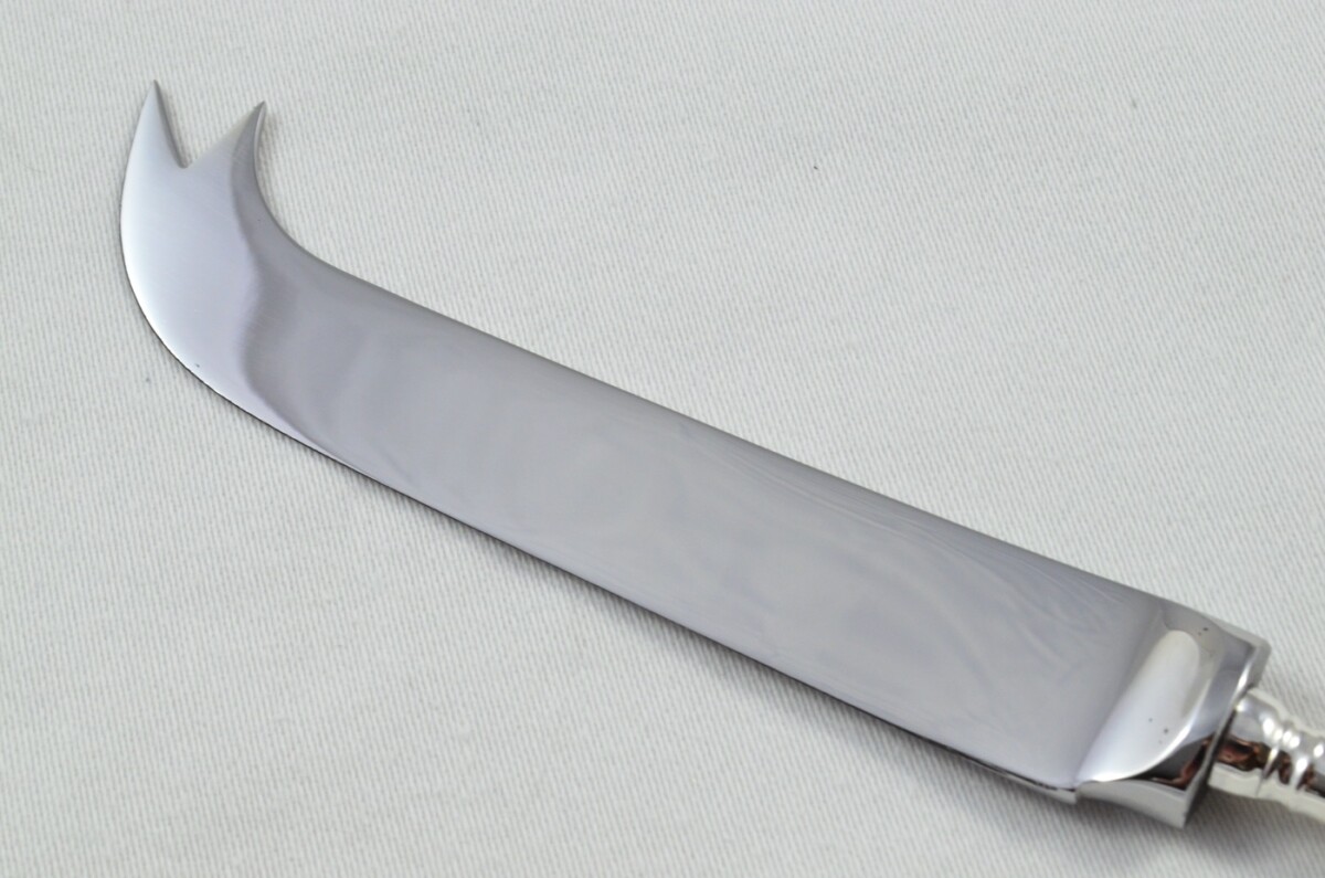 Antique Sheffield Sterling Silver Handled Cheese Knife Scroll Pistol Pattern 1927 - Image 5