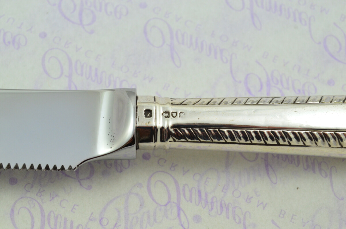 Rhapsody Pattern Sterling Silver Handled Wedding Cake Knife Gift Boxed 1901 - Image 5