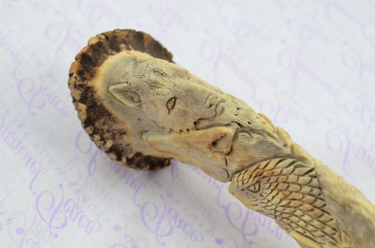 Amazing Bespoke Hand Carved American Indian Stag Horn Antler Handle Sgian Dubh Hand Forged Carbon 01 Tool Steel Blade Sheffield England - Image 7
