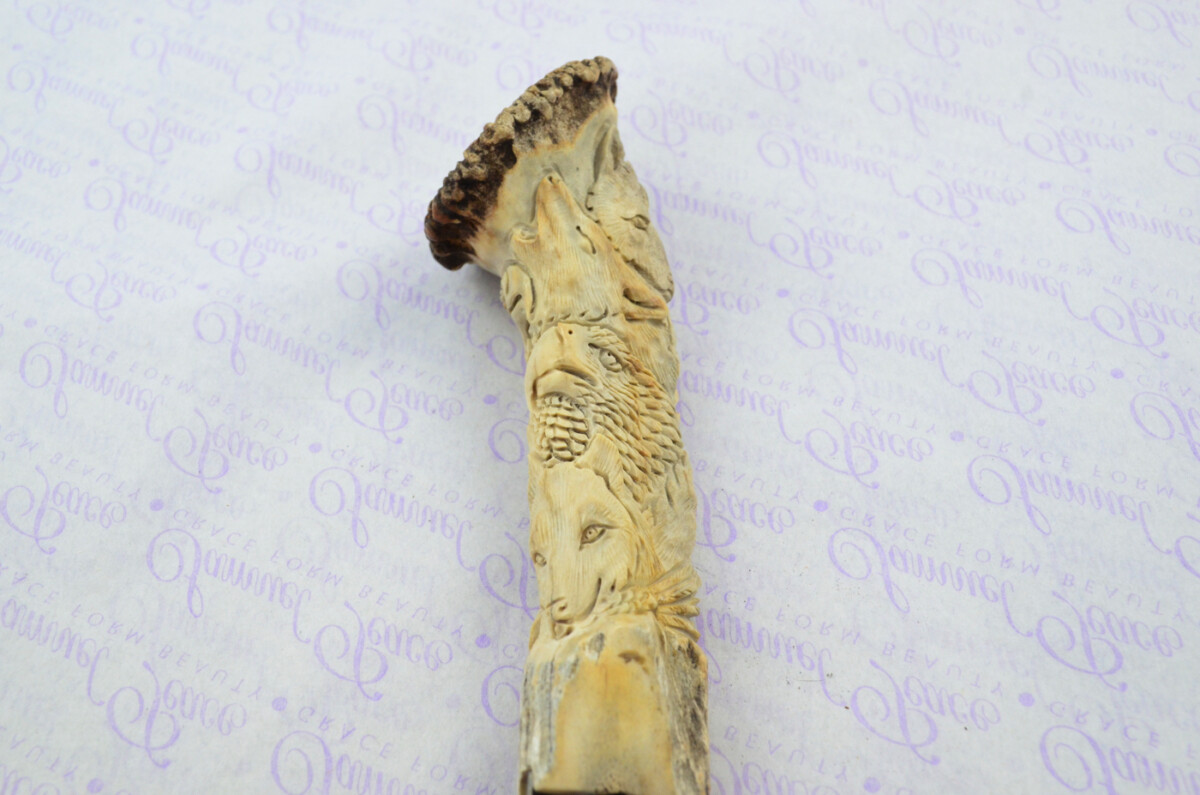 Amazing Bespoke Hand Carved American Indian Stag Horn Antler Handle Sgian Dubh Hand Forged Carbon 01 Tool Steel Blade Sheffield England - Image 8
