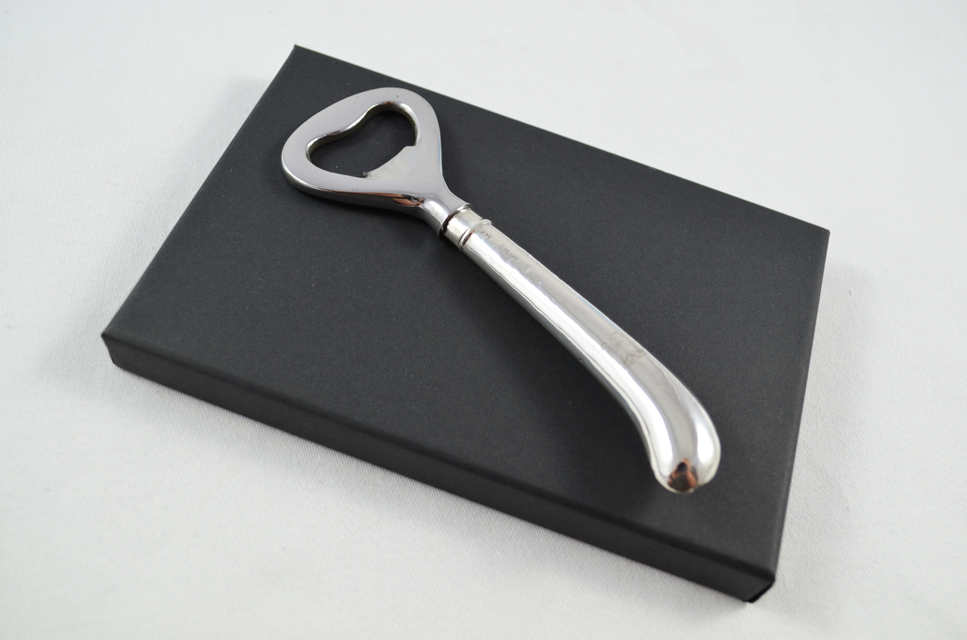 Boxed Allan & Darwin Pistol Pattern Sterling Silver Bottle Opener Sheffield 1913