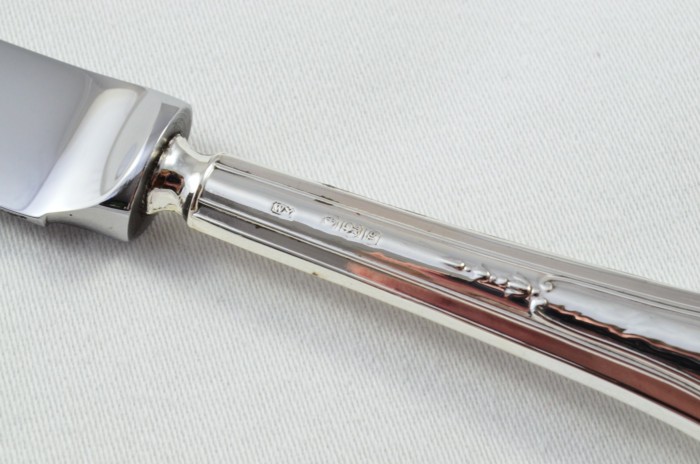Antique Sheffield Sterling Silver Handled Cheese Knife Trafalgar Pattern 1924 - Image 4